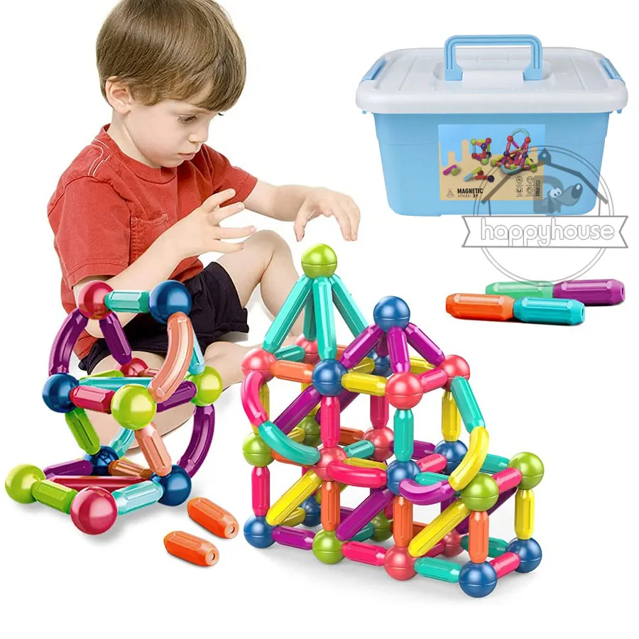 Magnetic Constructor Blocks Set Toys for Kids Magnet Stick Rod Building Bloc - £9.42 GBP+