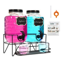 2 Sets 1 Gallon Laundry Detergent Dispenser With Stand, Measuring Cup, G... - $74.99