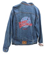 Vintage Denim Jacket Planet Hollywood London Blue Jeans 90s Embroidery M... - £79.15 GBP