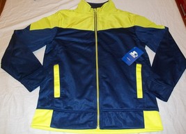 Boy&#39;s Athletic Tricot Track Jacket Large 10/12 Blue W Yellow New W Tags Zipper - £9.27 GBP