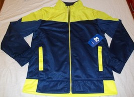 Boy&#39;s Athletic Tricot Track Jacket Large 10/12 Blue W Yellow New W Tags ... - £9.24 GBP