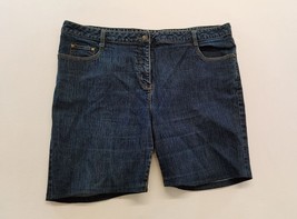 Cleo Women&#39;s Blue Jean Shorts Size 18 Cotton Blend Stretch High Rise Denim - $9.89