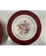 Franklin Kent FKT4 10” Plate – 22kt Gold Floral Red Rim USA Vintage China - $39.59