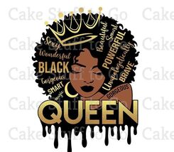 Queen Diva Black/Ethnic Edible Cake Topper Decoration - $12.99