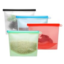 Silicone Reusable Food Saver Bags 4 Cups Of Storage Room- Airtight Leakproof Vac - £15.81 GBP