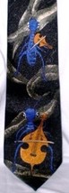 Insect Playing Instruments Necktie Mandolin Violin Drums Florence &amp; K - $17.35