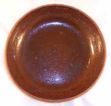 Antique Manganese Glazed Brown Redware Deep Pie Plate Southeastern Penns... - £75.76 GBP
