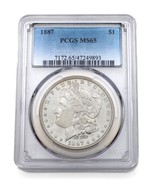 1887 Argent Morgan Dollar Classé Par PCGS Comme MS-65 ! Superbe Pièce de... - $524.69