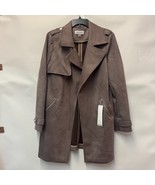 Calvin Klein Womens 12 Light Brown Faux Suede Open Front Jacket NWT DE28 - $107.55 CAD