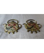 Two Matching, Enamelled Brass,  Decorative Teapot Key Hooks With Flower ... - €33,13 EUR