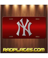 YANKEES Inspired Art NY on Cool Red Aluminum Vanity license plate Tag Gift - £15.55 GBP