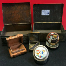 Vtg Trinket Tin Boxes and Metal Pill Containers - £27.69 GBP