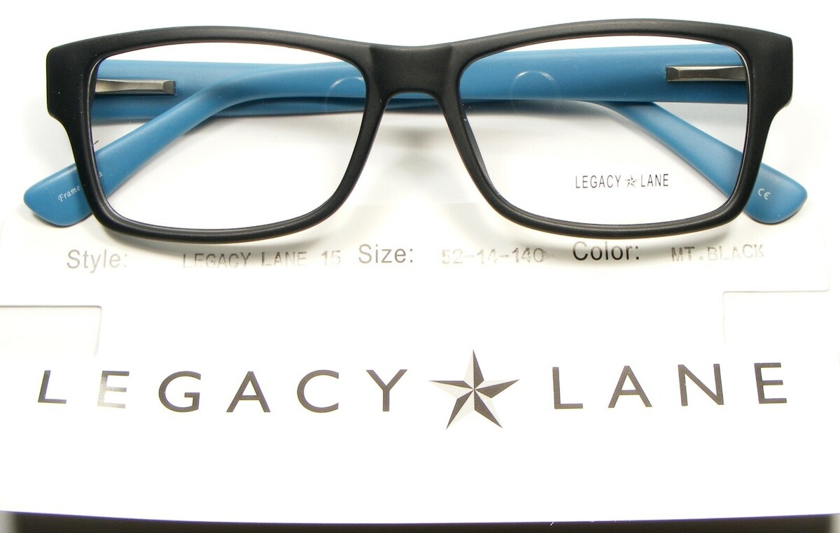 Neu Legacy Lane 15 Matt Meter Schwarz Brille Kunststoffrahmen 52-14-140mm - $52.46