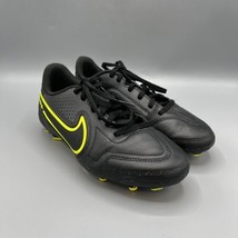 Nike Jr Tiempo DA1331-070 Soccer Cleats Black Neon Green Youth 6Y - £15.78 GBP