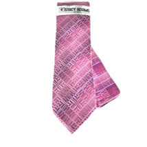 Stacy Adams Men Tie Hanky Set Rose Pink Silver Microfiber Stripes Plaid 3.25&quot; - £15.97 GBP