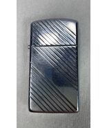 Vintage Slim Zippo Lighter, High Polish Bright Cut, Sparks - $14.80