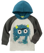 Kids Headquarters Little Boys Monster Hoodie Size 6 Color Blue/White/Grey - £31.11 GBP