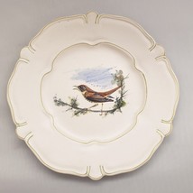 Marcel Guillot France Hand Painted Nightingale Pottery 7 3/4&quot; Decorative Plate - £29.40 GBP