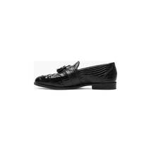 Stacy Adams Santana II Moc Toe Tassel Slip On Shoes Animal Print Black 25574-001 image 4