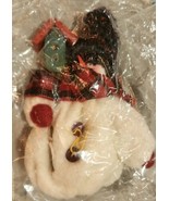 Fabric Snowoman  Rustic Old World Christmas Standing Weighted Figurine New - $9.80