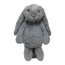 Little Jellycat Bashful Beau Bunny Chime Rattle Med Blue Rabbit Plush Tush Tag - £12.37 GBP