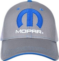 JH Design Group Men&#39;s Mopar Logo Cap Adjustable Gray &amp; Blue Hat - £23.80 GBP
