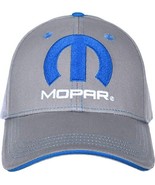 JH Design Group Men&#39;s Mopar Logo Cap Adjustable Gray &amp; Blue Hat - £23.26 GBP