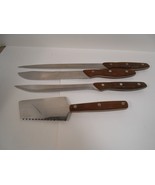 4 PCS Zylco Knife Set, USA Made, Handcrafted, Wood Handle, Serrated Edge - £29.09 GBP