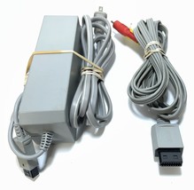 Nintendo Wii Power AC Adapter Cord RVL-002 &amp; AV Cable OEM Genuine Official Brand - £11.67 GBP