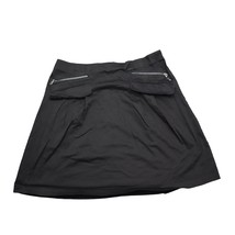 Zoe D Skirt Womens 12 Black Plain Pleated Front Pockets Back Zip A Line - $18.69