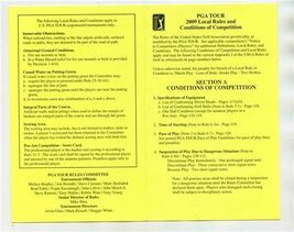 PGA Tour 2009 Local Rules &amp; Condition of Competition Bob Hope Desert Cla... - $17.82