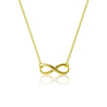 Sterling Silver Infinity Necklace - Gold Plated - £38.32 GBP