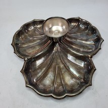Vintage Silverplate Leaf Design Sheffield Silver Dip Appetizer Tray Dish - £32.79 GBP