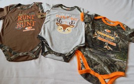 Baby Boys Mossy Oak 3 pc Camo Bodysuit Set Size 18 Months Infant Outfit Hunting - £20.02 GBP
