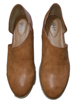 Style &amp; Co Marinn Open Side Shoes Sz 10M Brown Block Heel Slip-On - $27.99
