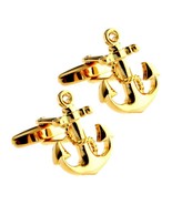 ANCHOR CUFFLINKS Nautical Sailing Boat Sailor Navy Gold w GIFT BAG Weddi... - €10,33 EUR