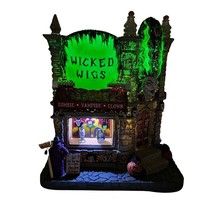 Lemax Spooky Town Wicked Wigs 35014 Halloween Village House Zombie Vampire - £61.15 GBP
