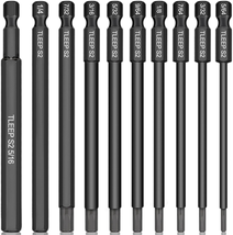 10 X Long 100MM 1/4 Inch Hex Head Allen Wrench Drill Bits, 5/16” to 5/64... - £13.30 GBP