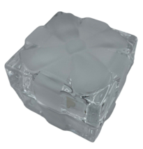 Fitz & Floyd Gift Box Glass Trinket Dish Ribbon Frosted 2.5" - $16.00