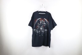 Vintage Y2K Streetwear Mens XL Faded Grim Reaper Skeleton Pit Bull Dog T-Shirt - £35.00 GBP