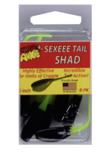 Arkie Sexeee Tail Shad, 2&quot;, Black Majik 8-Pack Fishing Lure Bait Tackle - £3.76 GBP