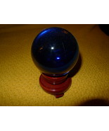 BLUE GLASS BALL SPHERE SALES Figurine Crafty Globe Knick Knack Spheres F... - €12,85 EUR
