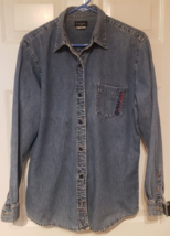 Womens Vintage GUESS Jeans USA Long Sleeve Denim Shirt Button Down Size XL 90&#39;s - £13.75 GBP