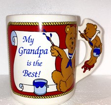 MY GRANDPA IS THE BEST  Coffee or Cocoa Mug  PORCELAIN RED - $9.20