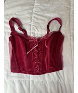 NWT Victoria’s Secret Velvet Lace Up Corset Bra Top Size Medium Pink Fus... - $18.80