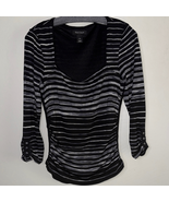 White House Black Market Black and White Striped Blouse - $324.13 MXN