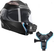 Helmet Chin Mount, Motorcycle Helmet Strap Compatible with GoPro Hero 10 9 8 7 6 - £35.60 GBP