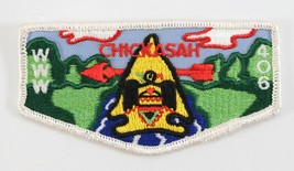 Vtg No Fleur Chickasah 406 White WWW OA Order Arrow Boy Scout BSA Pocket Patch - £9.17 GBP