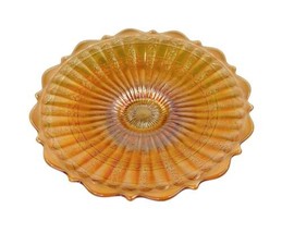 Fenton Stippled Rays with Scale Band Marigold Carnival Glass Plate Antique 7&quot; b - £30.95 GBP
