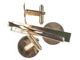 Mid Century Atomic Energy Commission Cufflinks and tie bar - £107.35 GBP
